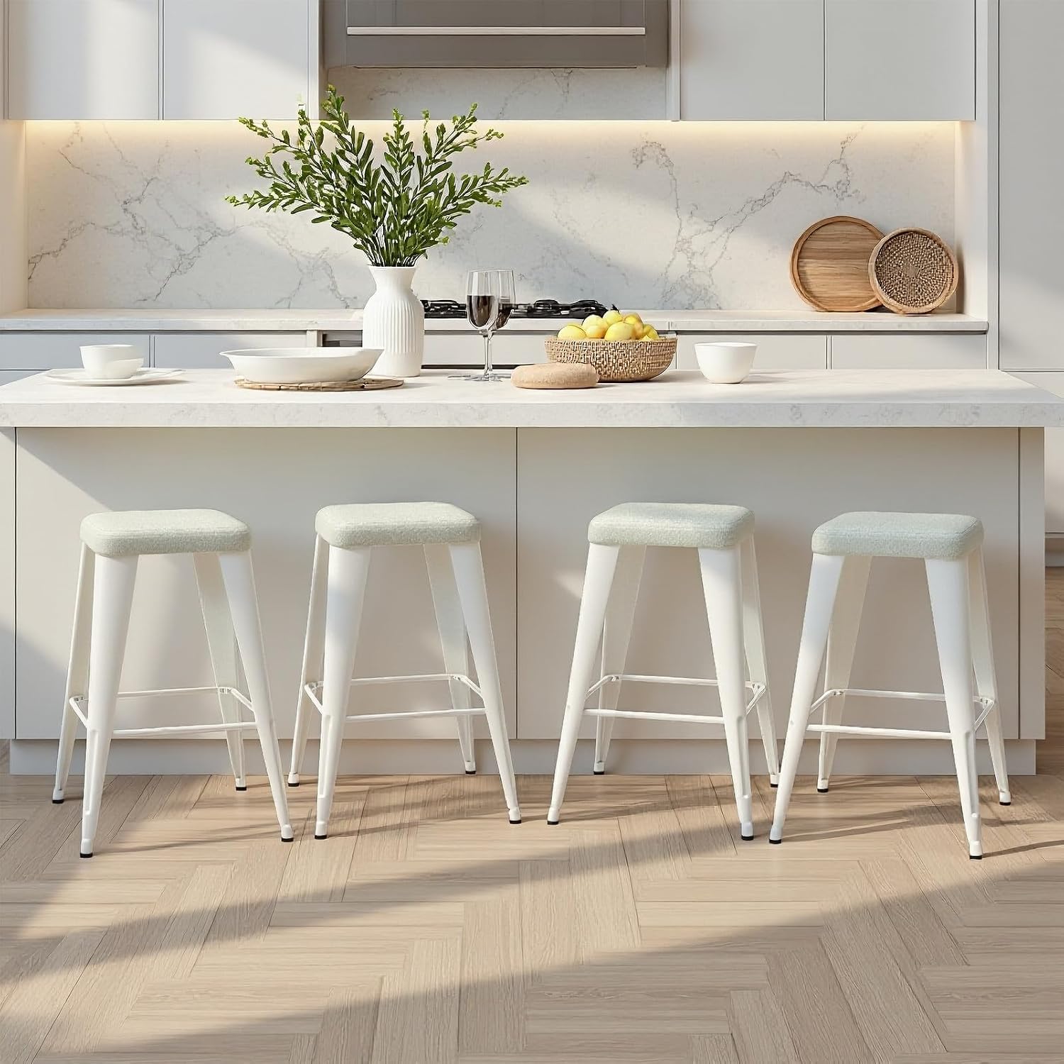 Home Bar And Counter - مجموعة من 4 كراسي بار، ارتفاعها