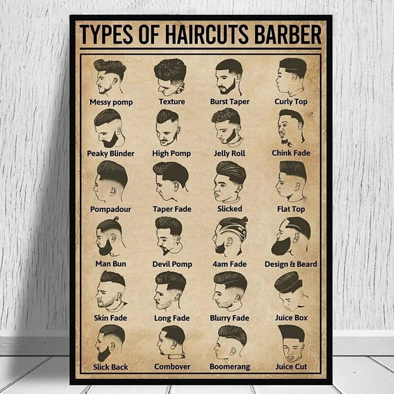 Home Barbershop - ملصق وطباعة على قماش بتصميمات حلاقة