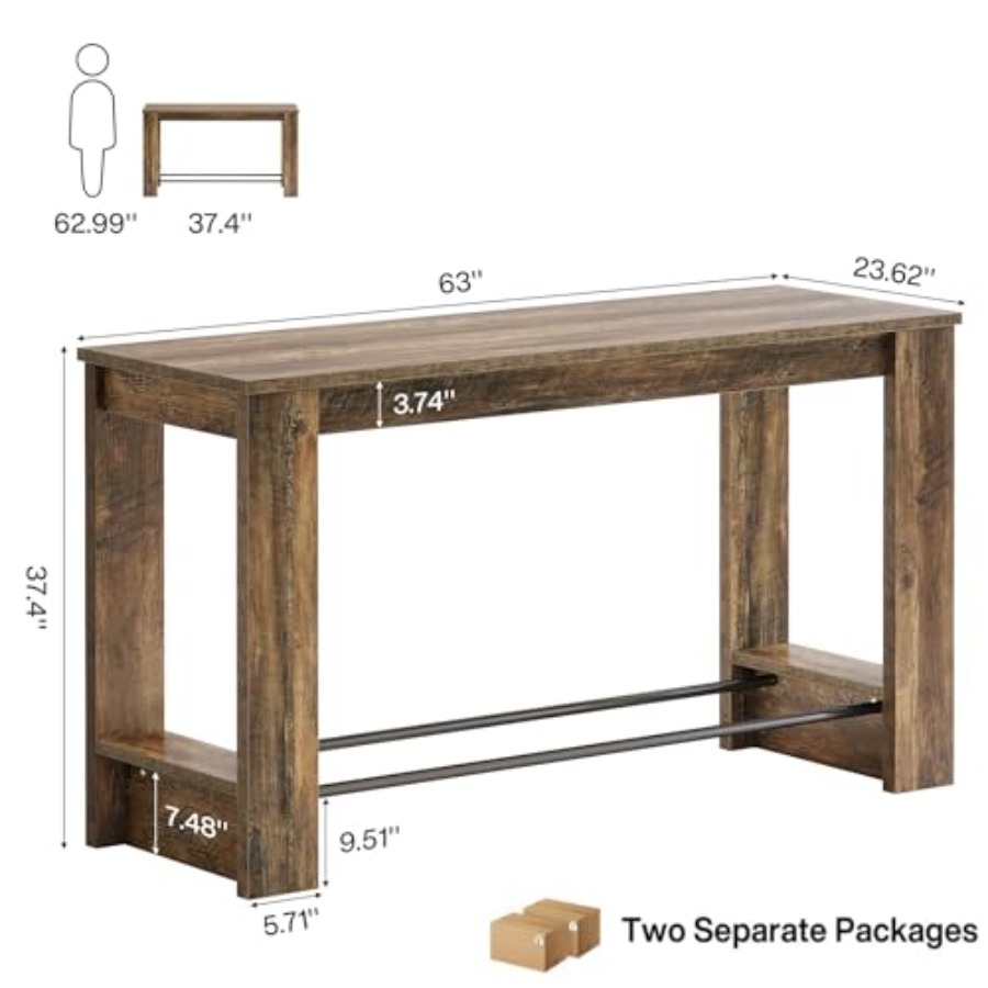 طاولة بار بطول 63 بوصة، مجموعة - مراجعة Home Bar And Counter وسعره