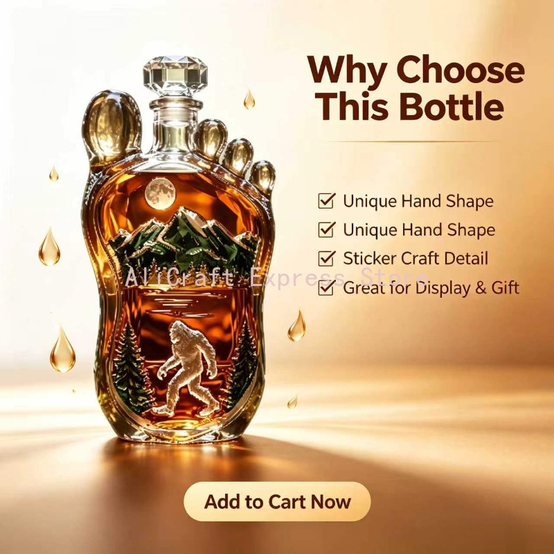 قارورة ويسكي على شكل بصمة قدم  - مراجعة Home Bargains وسعره