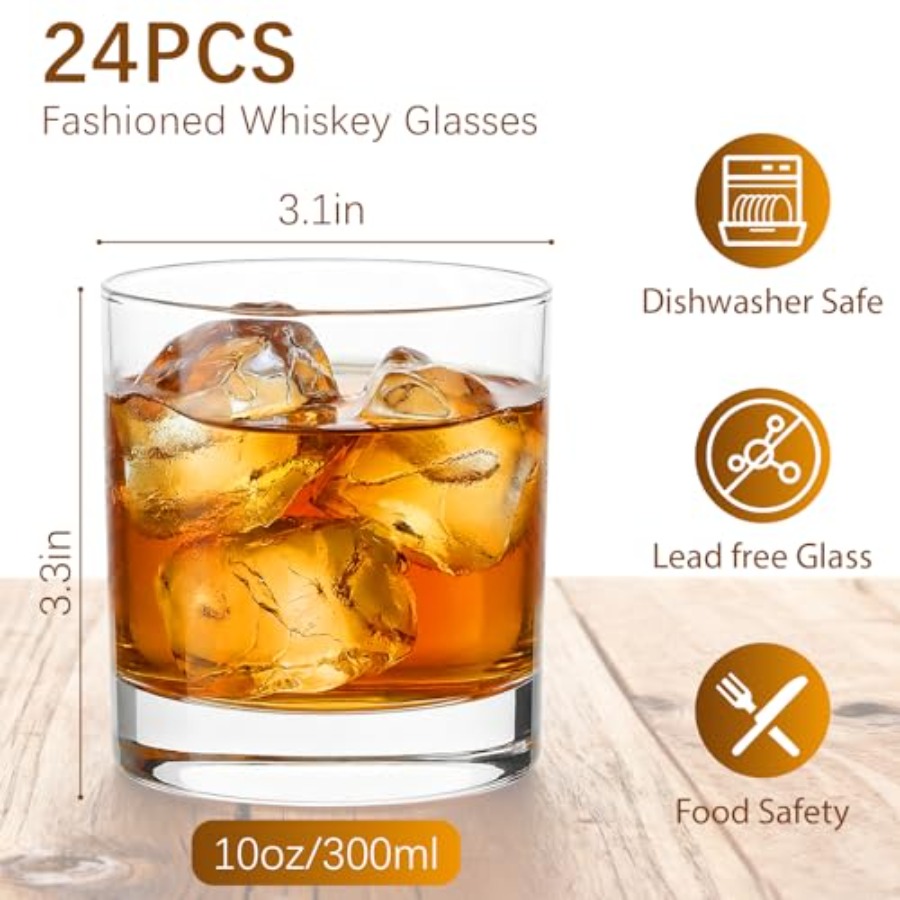 مجموعة من 24 قطعة من أكواب الز - مراجعة Old Fashioned Glass وسعره