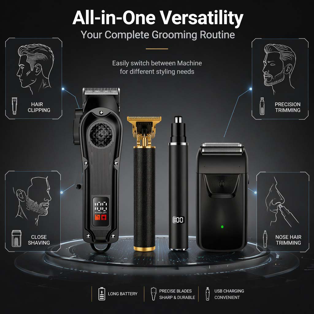 مجموعة ماكينة حلاقة للرجال 4 ف - مراجعة Home Barbershop وسعره