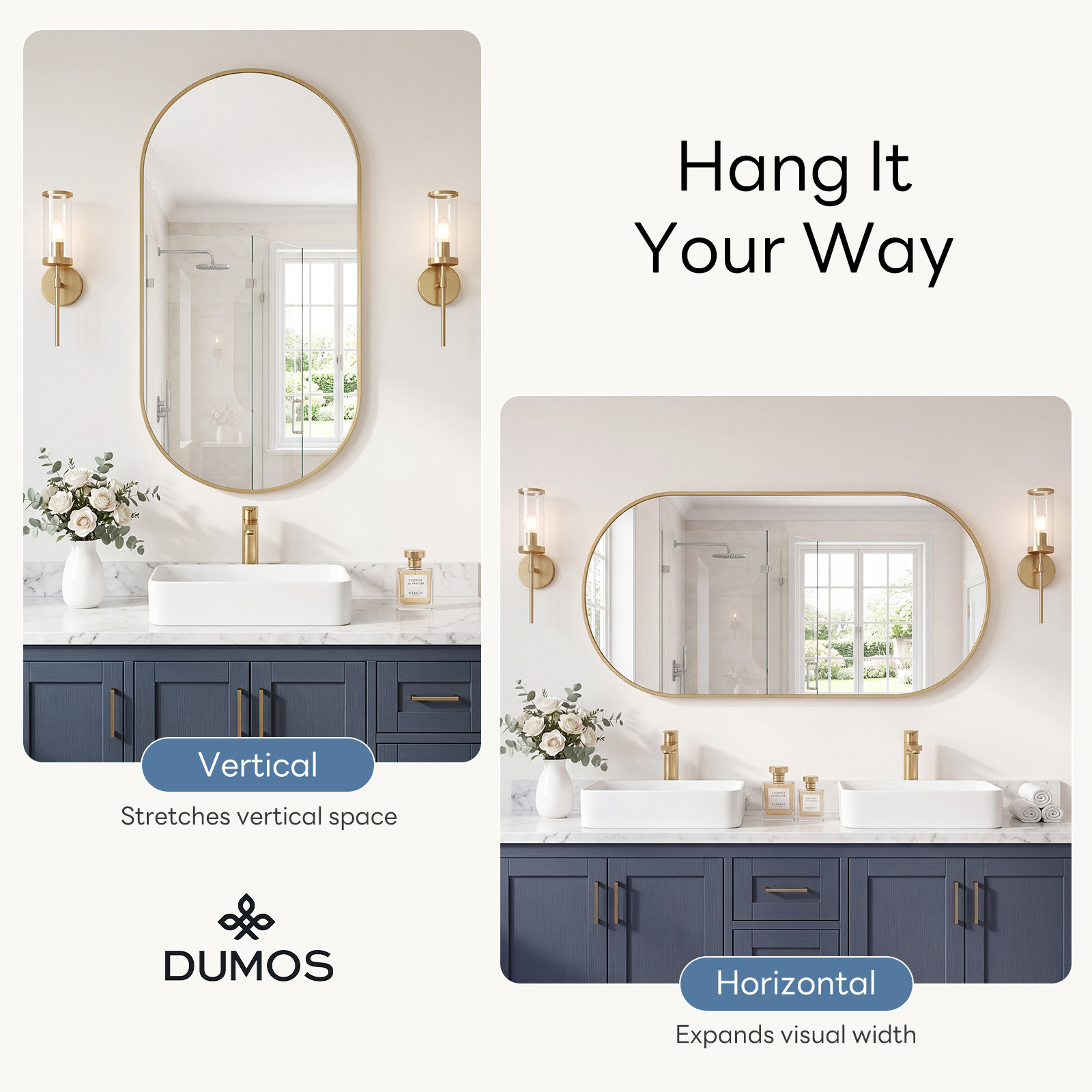 مرآة حائط بيضاوية من JHK بإطار - مراجعة Home Bargains وسعره